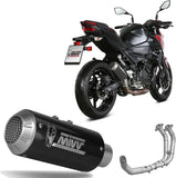 Complete Exhaust System Without Catalytic Converter And Without Sound Certification Mk3 Carbon - Mivv Compatible With Kawasaki Z 400 (2019-2020)