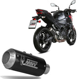 Uncatalysed Exhaust System Without Sound Certification Mk3 Carbon - Mivv Compatible With Kawasaki Z 400 (2019-2023)