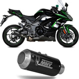 Uncatalysed Exhaust System Without Sound Certification Mk3 Carbon - Mivv Compatible With Kawasaki Ninja 1000 Tourer (2020-2024)