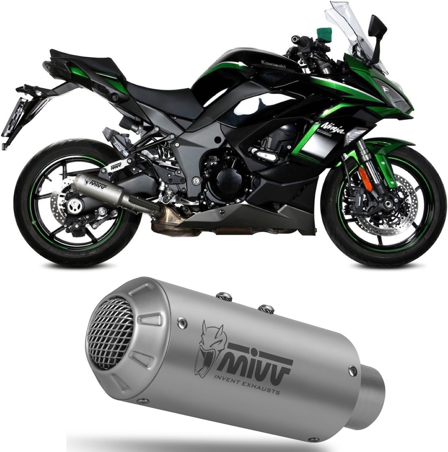 Uncatalysed Exhaust System Without Sound Certification Mk3 Stainless Steel - Mivv Compatible With Kawasaki Ninja 1000 Sx (2020-2024)