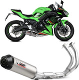 Complete Exhaust System Without Catalytic Converter And Without Sound Certification Oval Titanium Carbon - Mivv Compatible With Kawasaki Z 650 (2024)