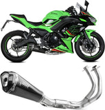 Complete Exhaust System Without Catalytic Converter And Without Sound Certification Delta Race Steel Black Carbon - Mivv Compatible With Kawasaki Ninja 650 (2024)
