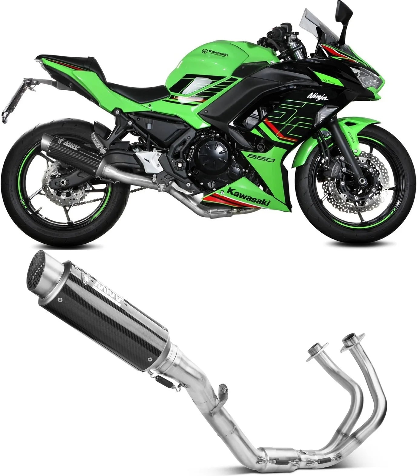 Complete Exhaust System Without Catalytic Converter And Without Sound Certification Gppro Carbon Carbon - Mivv Compatible With Kawasaki Z 650 (2024)