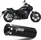 Complete Exhaust System Without Catalytic Converter And Without Sound Certification Hr-1 Steel Black - Mivv Compatible With Kawasaki Vulcan S (2017-2023)