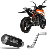 Complete Exhaust System Without Catalytic Converter And Without Sound Certification Mk3 Carbon - Mivv Compatible With Ktm 125 Duke (2017-2020)
