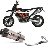 Catalytic Exhaust Tip With Sound Certification Oval Titanium Carbon - Mivv Compatible With Ktm 690 Smc R (2020-2024)