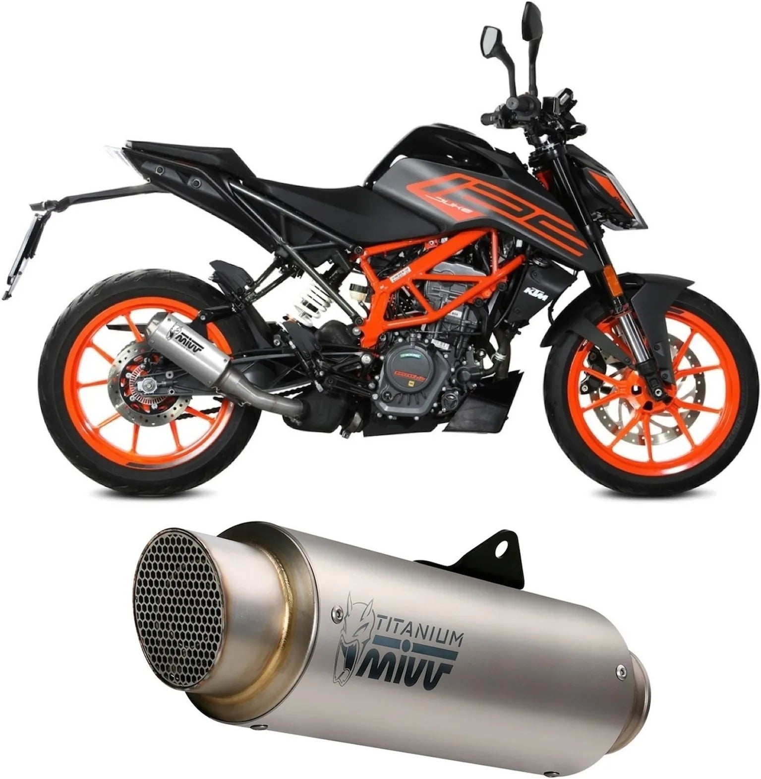 Uncatalysed Exhaust System Without Sound Certification Mk3 Stainless Steel - Mivv Compatible With Ktm 390 Duke (2021-2023)