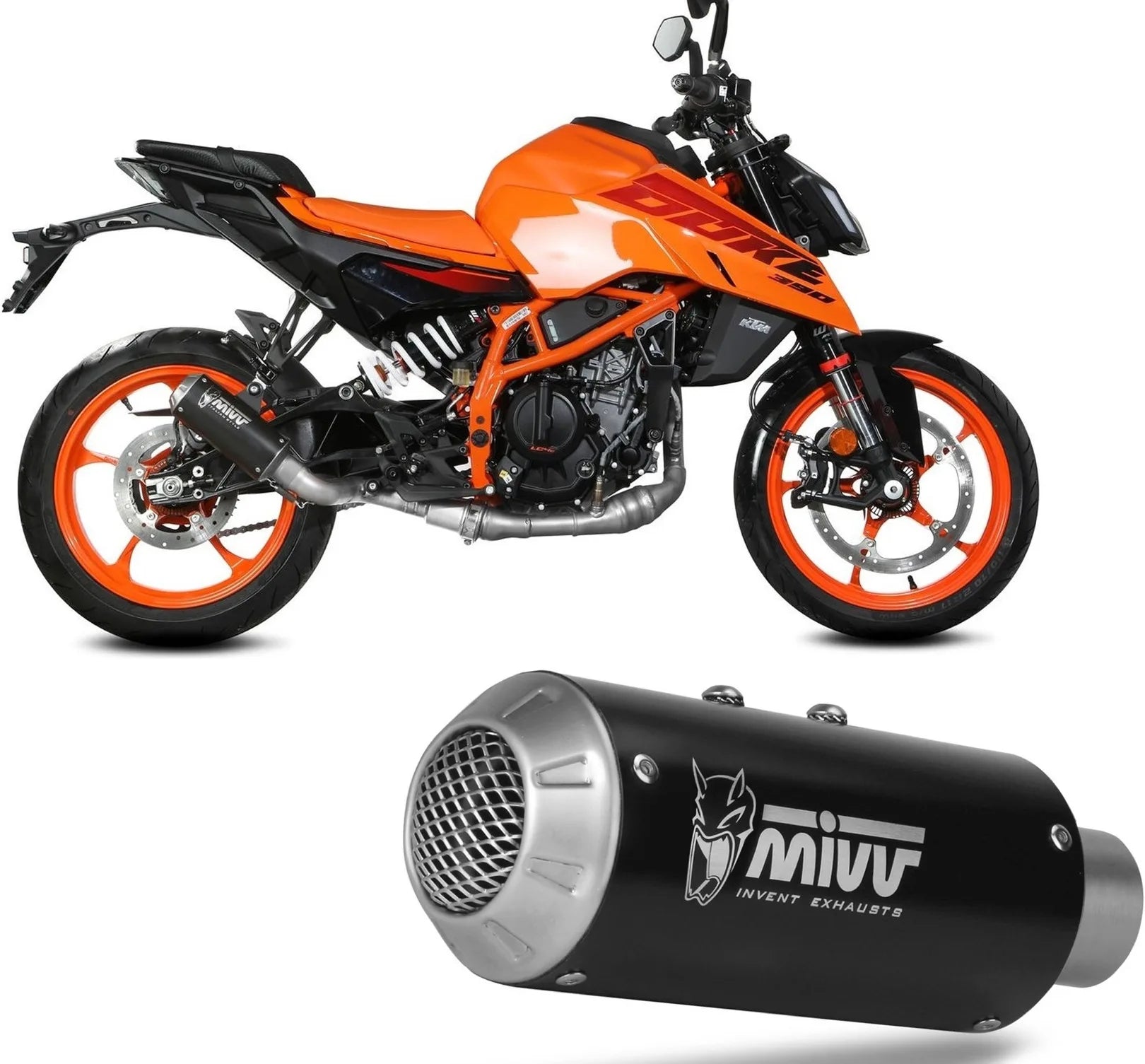 Uncatalysed Exhaust System Without Sound Certification Mk3 Steel Black - Mivv Compatible With Ktm 125 Duke (2024)