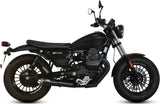 Dual Exhaust System Without Catalytic Converters And Without Sound Certification Ghibli Steel Black - Mivv Compatible With Moto Guzzi V9 Bobber (2016-2020)