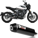 Uncatalysed Exhaust System Without Sound Certification Oval Steel Black Carbon - Mivv Compatible With Moto Morini Seiemmezzo Scr 650 (2022-2024)