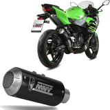 Uncatalysed Exhaust System Without Sound Certification Mk3 Carbon - Mivv Compatible With Kawasaki Z 400 (2019-2023)
