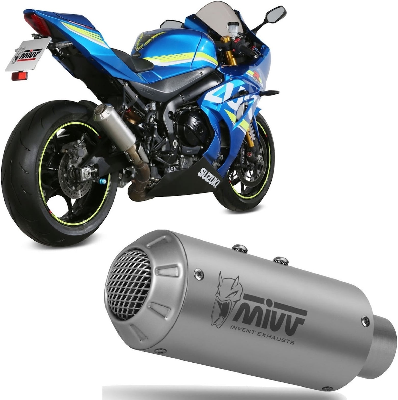 Uncatalysed Exhaust System Without Sound Certification Mk3 Stainless Steel - Mivv Compatible With Suzuki Gsx-R 1000 (2017-2020)