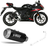 Complete Exhaust System Without Catalytic Converter And Without Sound Certification Mk3 Steel Black - Mivv Compatible With Suzuki Gsx-R 125 (2017-2020)