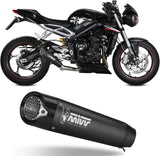 Uncatalysed Exhaust System Without Sound Certification X-M5 Steel Black Carbon - Mivv Compatible With Triumph Street Triple 765 R (2017-2022)