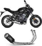 Complete Exhaust System Without Catalytic Converter And Without Sound Certification Mk3 Carbon - Mivv Compatible With Yamaha Fz-07 (2014-2024)