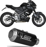 Complete Exhaust System Without Catalytic Converter And Without Sound Certification Mk3 Carbon - Mivv Compatible With Yamaha Mt-125 (2020-2024)