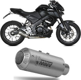 Complete Exhaust System Without Catalytic Converter And Without Sound Certification Mk3 Stainless Steel - Mivv Compatible With Yamaha Mt-125 (2020-2024)