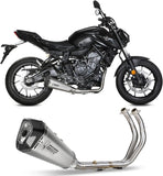 Complete Exhaust System Without Catalytic Converter And Without Sound Certification Delta Race Stainless Steel Carbon - Mivv Compatible With Yamaha Fz-07 (2021-2024)