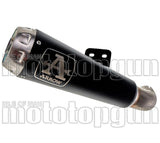 Exhaust Tip Without Sound Certification Pro-Race Black Nichrom Stainless Steel - Arrow Special Parts Compatible With Yamaha Yzf-R 125 (2019-2020)