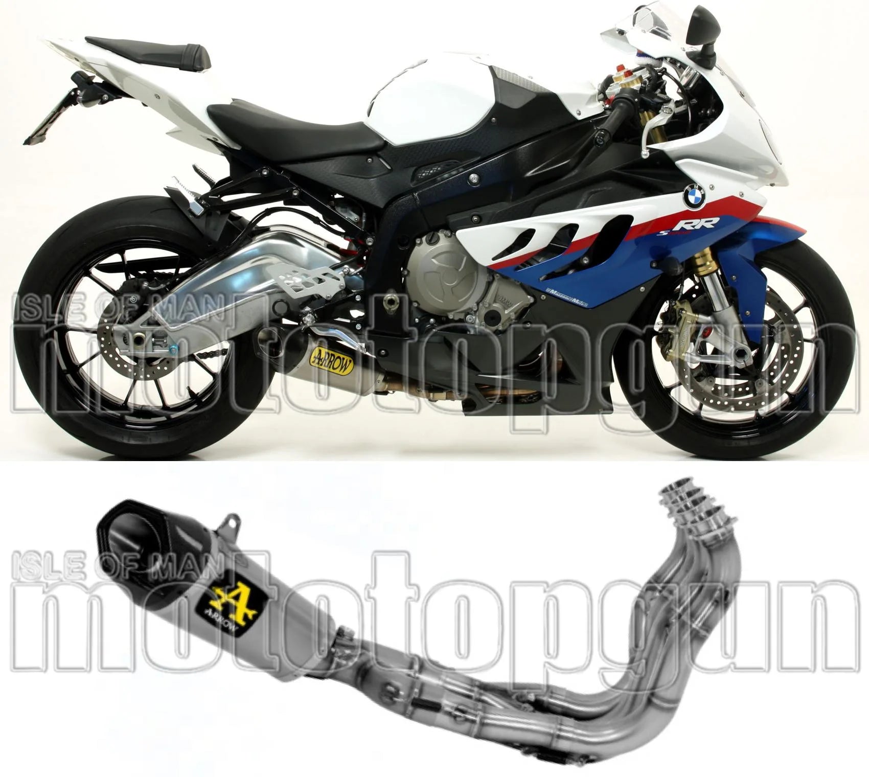 Complete Exhaust System Without Catalytic Converter And Without Sound Certification Works Competition Evo Titanium Carbon - Arrow Special Parts Compatible With Bmw S 1000 Rr (2009-2014)