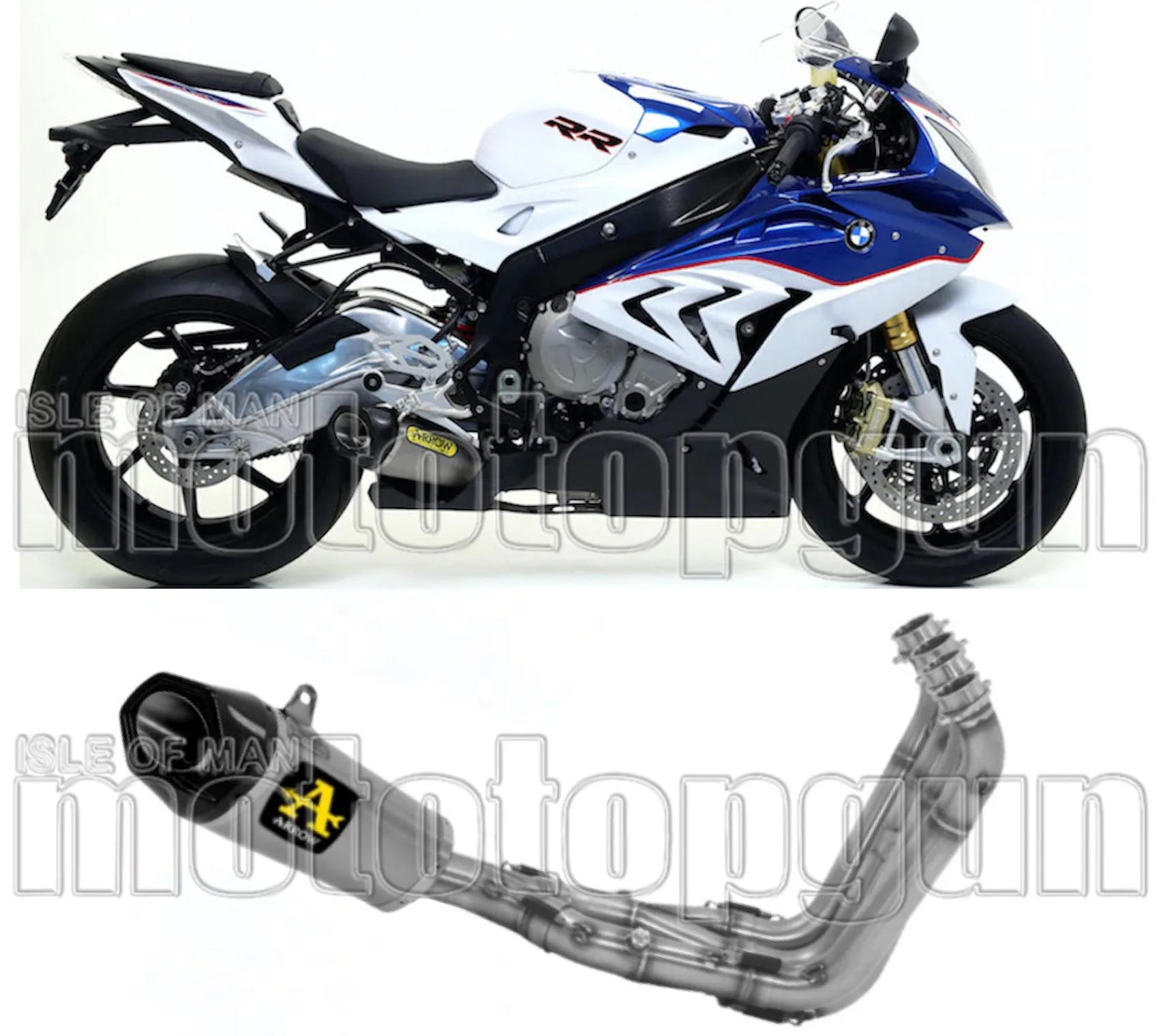 Complete Exhaust System Without Catalytic Converter And Without Sound Certification Works Competition Basso Titanium Carbon - Arrow Special Parts Compatible With Bmw S 1000 Rr (2015-2018)