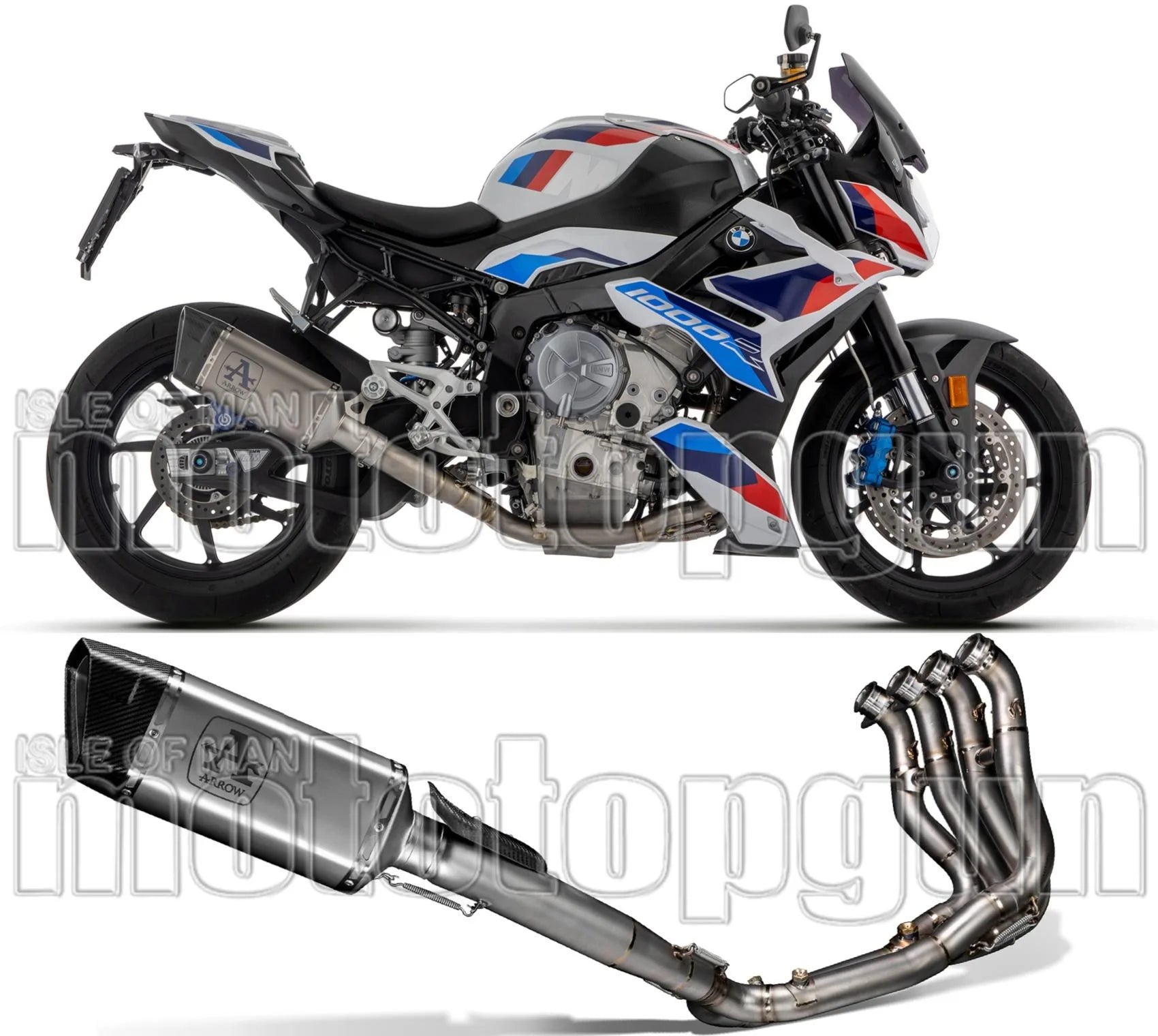Complete Exhaust System Without Catalytic Converter And Without Sound Certification Pista Titanium Carbon - Arrow Special Parts Compatible With Bmw M 1000 R (2023-2024)