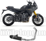Complete Exhaust System Without Catalytic Converter And Without Sound Certification Icon Black Aluminium Carby End Cap - Arrow Special Parts Compatible With Yamaha Tracer 7 - Gt (2025-2026)