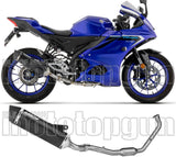 Complete Exhaust System Without Catalytic Converter And Without Sound Certification Icon Black Aluminium Carby End Cap - Arrow Special Parts Compatible With Yamaha Yzf R125 (2025-2026)