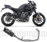 Complete Exhaust System Without Catalytic Converter And Without Sound Certification Indy-Race Evo Black Aluminium Carby End Cap - Arrow Special Parts Compatible With Yamaha Mt-07 (2025-2026)