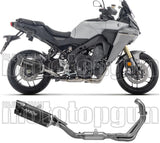 Complete Exhaust System Without Catalytic Converter And Without Sound Certification Indy-Race Evo Black Aluminium Carby End Cap - Arrow Special Parts Compatible With Yamaha Tracer 9 (2025-2026)