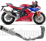 Complete Exhaust System Without Catalytic Converter And Without Sound Certification Indy-Race Evo Competition Evo Titanium Carby End Cap - Arrow Special Parts Compatible With Honda Cbr 1000 Rr - R (2024-2026)