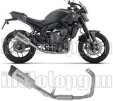 Complete Exhaust System Without Catalytic Converter And Without Sound Certification Indy-Race Evo Titanium Carby End Cap - Arrow Special Parts Compatible With Yamaha Mt-07 (2025-2026)