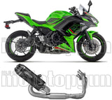 Complete Exhaust System Without Catalytic Converter And Without Sound Certification Indy-Race Evo Black Aluminium Carbon - Arrow Special Parts Compatible With Kawasaki Ninja 650 (2024-2026)