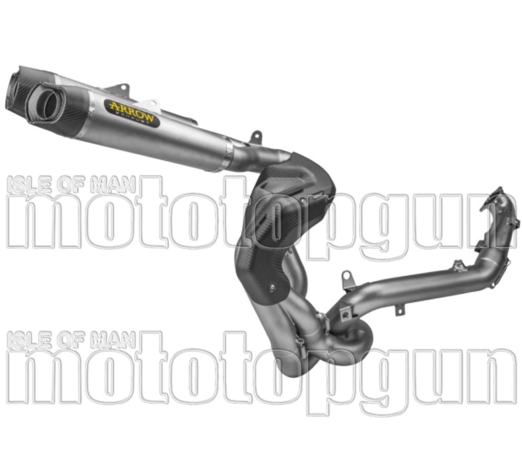 Complete Exhaust System Without Catalytic Converter And Without Sound Certification Indy-Race Competition Evo Titanium Carby End Cap - Arrow Special Parts Compatible With Ducati Panigale V2 (2020-2024)