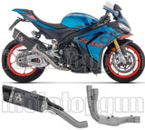 Complete Exhaust System Without Catalytic Converter And Without Sound Certification Pista Black Titanium Carby End Cap - Arrow Special Parts Compatible With Aprilia Tuono V4 1100 (2025-2026)