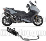 Complete Exhaust System Without Catalytic Converter And Without Sound Certification Pista Black Aluminium Carby End Cap - Arrow Special Parts Compatible With Yamaha T-Max 560 (2025-2026)