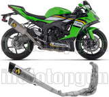 Complete Exhaust System Without Catalytic Converter And Without Sound Certification Pista Competition Full Titanium Carbon - Arrow Special Parts Compatible With Kawasaki Zx 6R 636 (2024-2026)