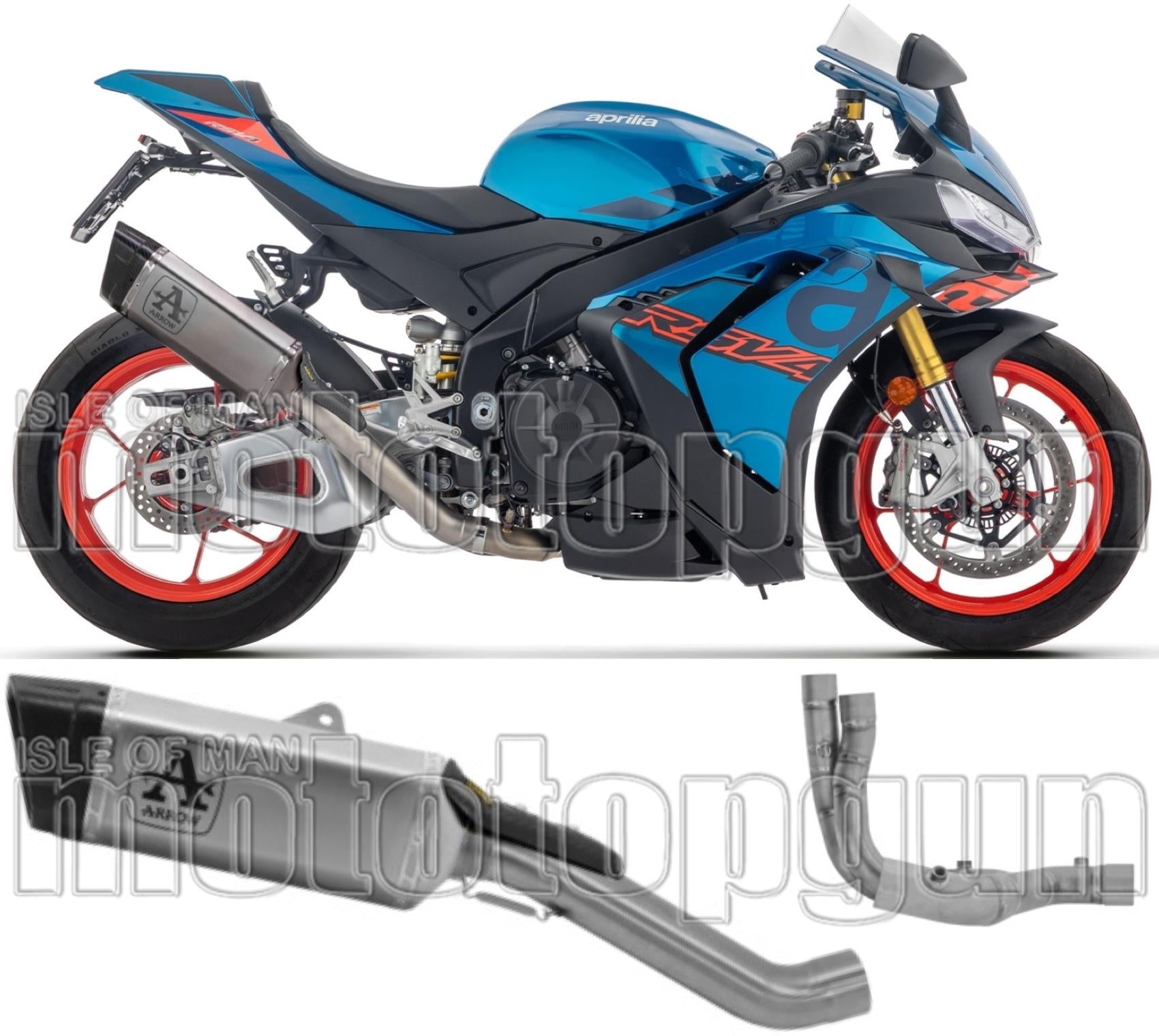 Complete Exhaust System Without Catalytic Converter And Without Sound Certification Pista Titanium Carby End Cap - Arrow Special Parts Compatible With Aprilia Rsv4 (2025-2026)