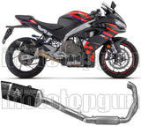 Complete Exhaust System Without Catalytic Converter And Without Sound Certification Pista Black Titanium Carbon - Arrow Special Parts Compatible With Aprilia Rs 457 (2024-2025)