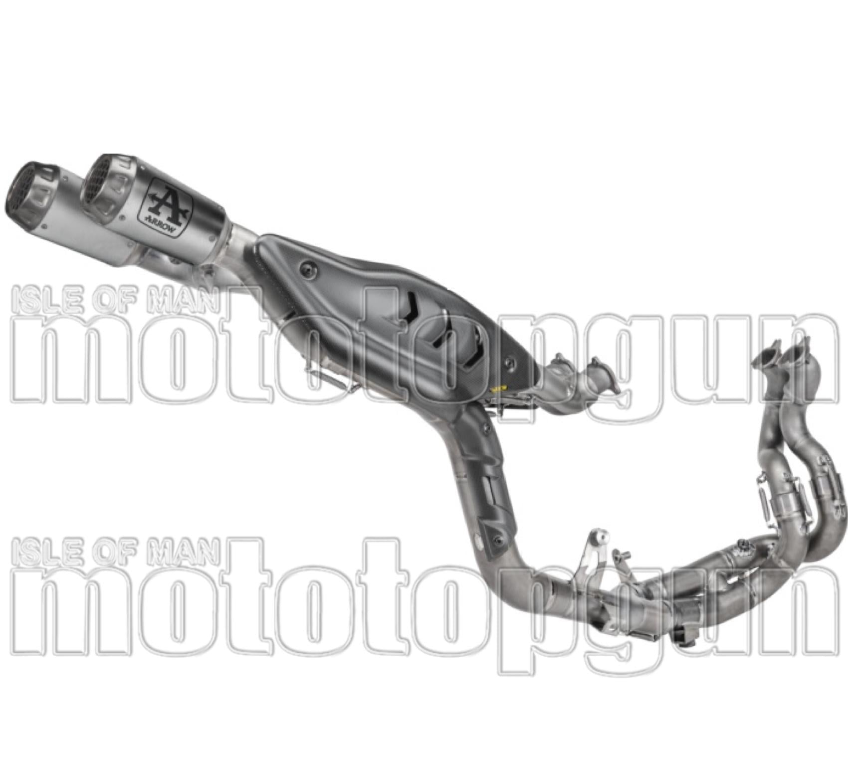 Complete Exhaust System Without Catalytic Converter And Without Sound Certification Pro-Race Competition Evo Titanium End Cap Net - Arrow Special Parts Compatible With Ducati Panigale V4 (2025-2026)