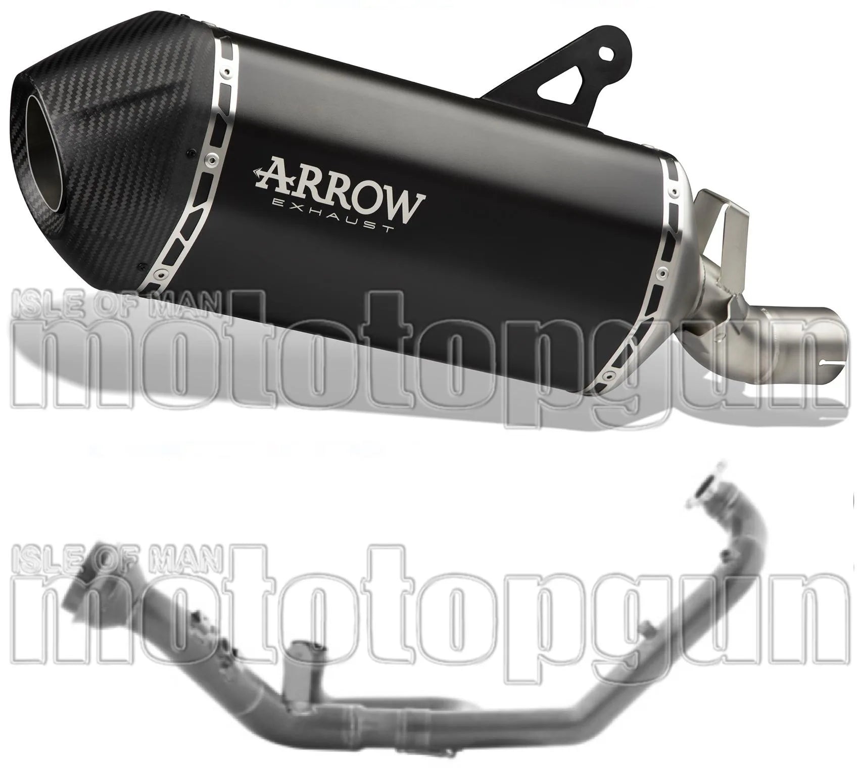 Complete Exhaust System Without Catalytic Converter And Without Sound Certification Sonora Black Titanium Carby End Cap - Arrow Special Parts Compatible With Ktm 1390 Superadventure R (2025-2026)