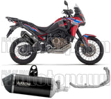Complete Exhaust System Without Catalytic Converter And Without Sound Certification Sonora Black Titanium Carbon - Arrow Special Parts Compatible With Honda Crf 1100 L Africa Twin (2024-2026)
