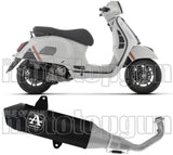 Complete Exhaust System Without Catalytic Converter And Without Sound Certification Urban Black Aluminium Carby End Cap - Arrow Special Parts Compatible With Piaggio Vespa Gts 310 (2025-2026)