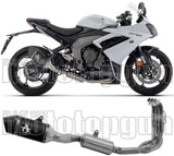 Complete Exhaust System Without Catalytic Converter And Without Sound Certification Veloce Black Aluminium Carbon - Arrow Special Parts Compatible With Triumph Daytona 660 (2024-2026)
