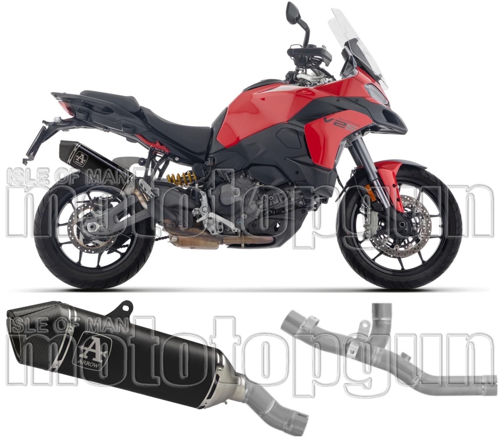 Uncatalysed Exhaust System Without Sound Certification Veloce Full Black Titanium Carby End Cap - Arrow Special Parts Compatible With Ducati Multistrada V2 - S (2025)
