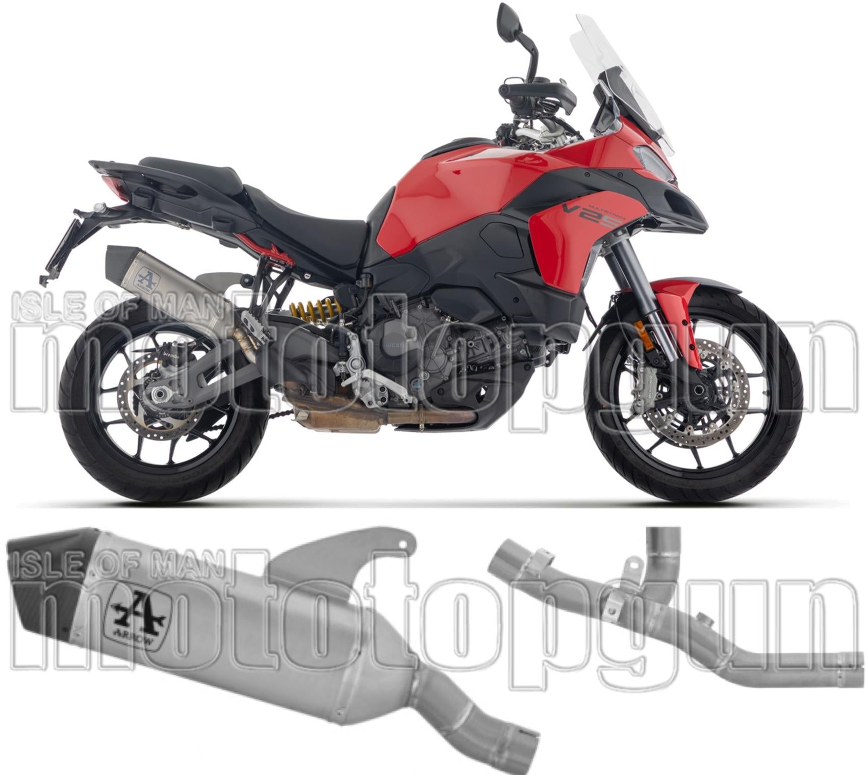 Uncatalysed Exhaust System Without Sound Certification Veloce Full Titanium Carby End Cap - Arrow Special Parts Compatible With Ducati Multistrada V2 - S (2025)