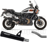 Uncatalysed Exhaust System Without Sound Certification Rebel Steel Black Body And Black Aluminium Cap - Arrow Special Parts Compatible With Harley-Davidson Pan America 1250 (2026)