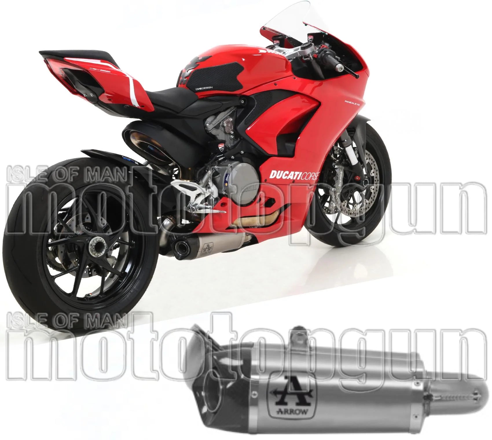 Exhaust Tip Without Sound Certification Works Titanium Carbon - Arrow Special Parts Compatible With Ducati Panigale V2 (2020-2024)