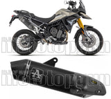 Exhaust Tip Without Sound Certification Veloce Black Aluminium Carbon - Arrow Special Parts Compatible With Triumph Tiger 850 (2020-2024)