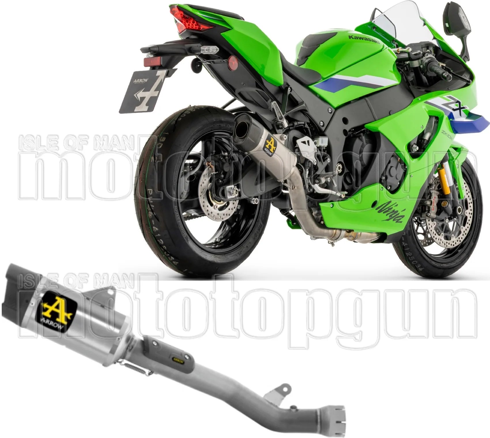 Uncatalysed Exhaust System Without Sound Certification Pista Titanium Body And Carbon Cap - Arrow Special Parts Compatible With Kawasaki Zx-10 Rr (2026)